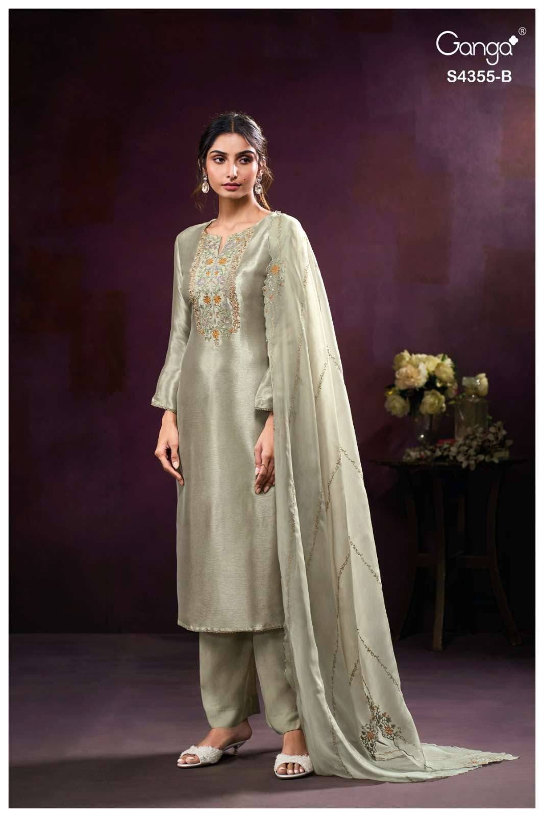 OLESHA 4355 Series By GANGA FASHION Stylish Beautiful Colourful Silk Dresses At Wholesale Price